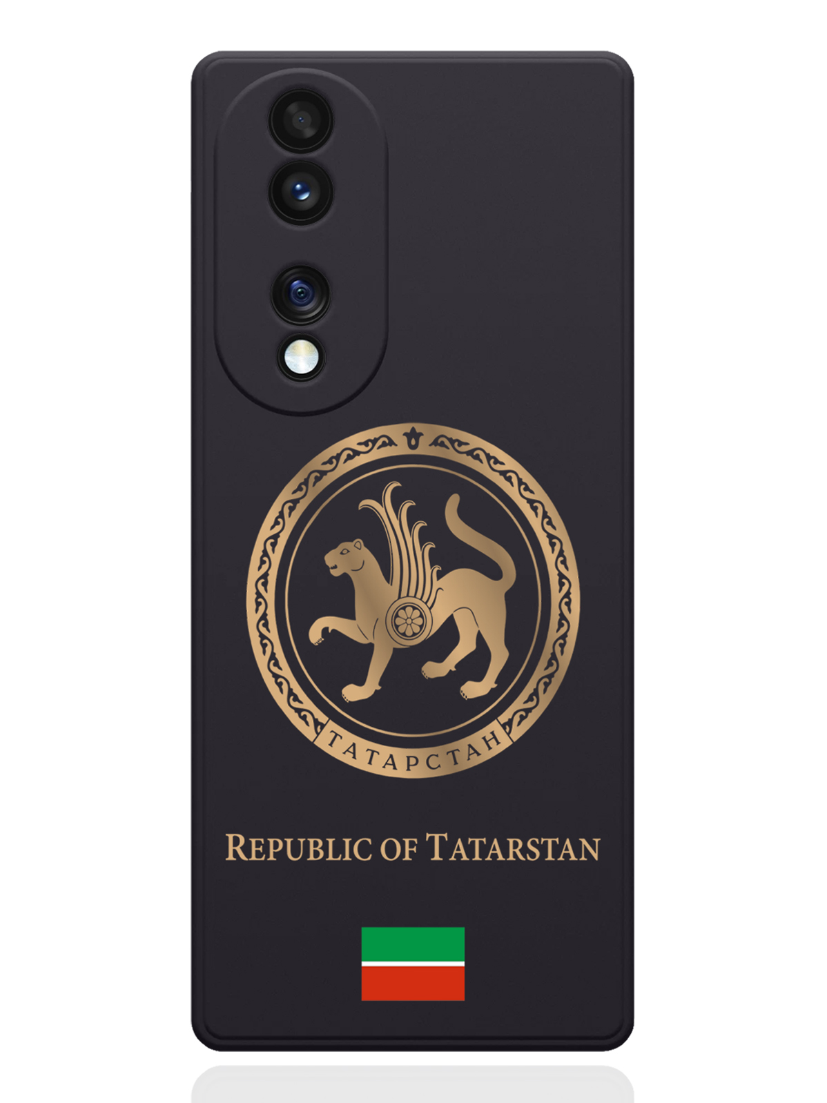 

Чехол SignumCase для Honor 70 Золотой Герб Татарстана черный, Золотистый;черный