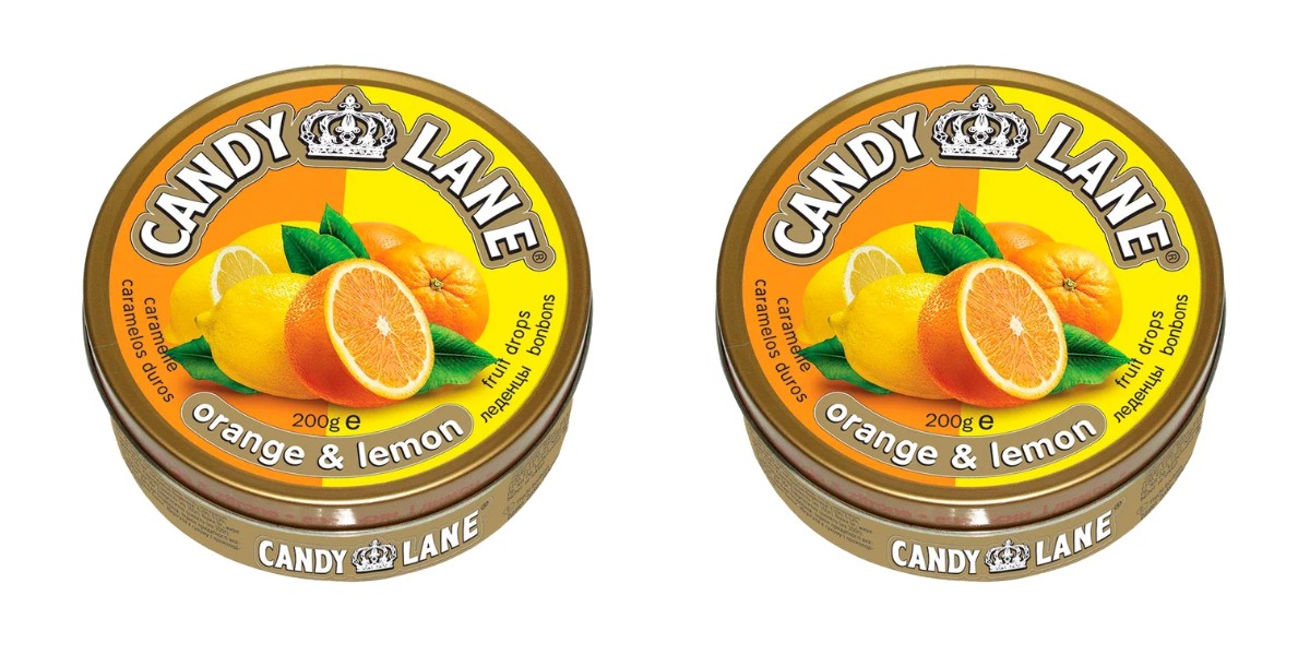 Леденцы Candy Lane, Фруктовые, Апельсин и лимон, 200 г х 2 шт