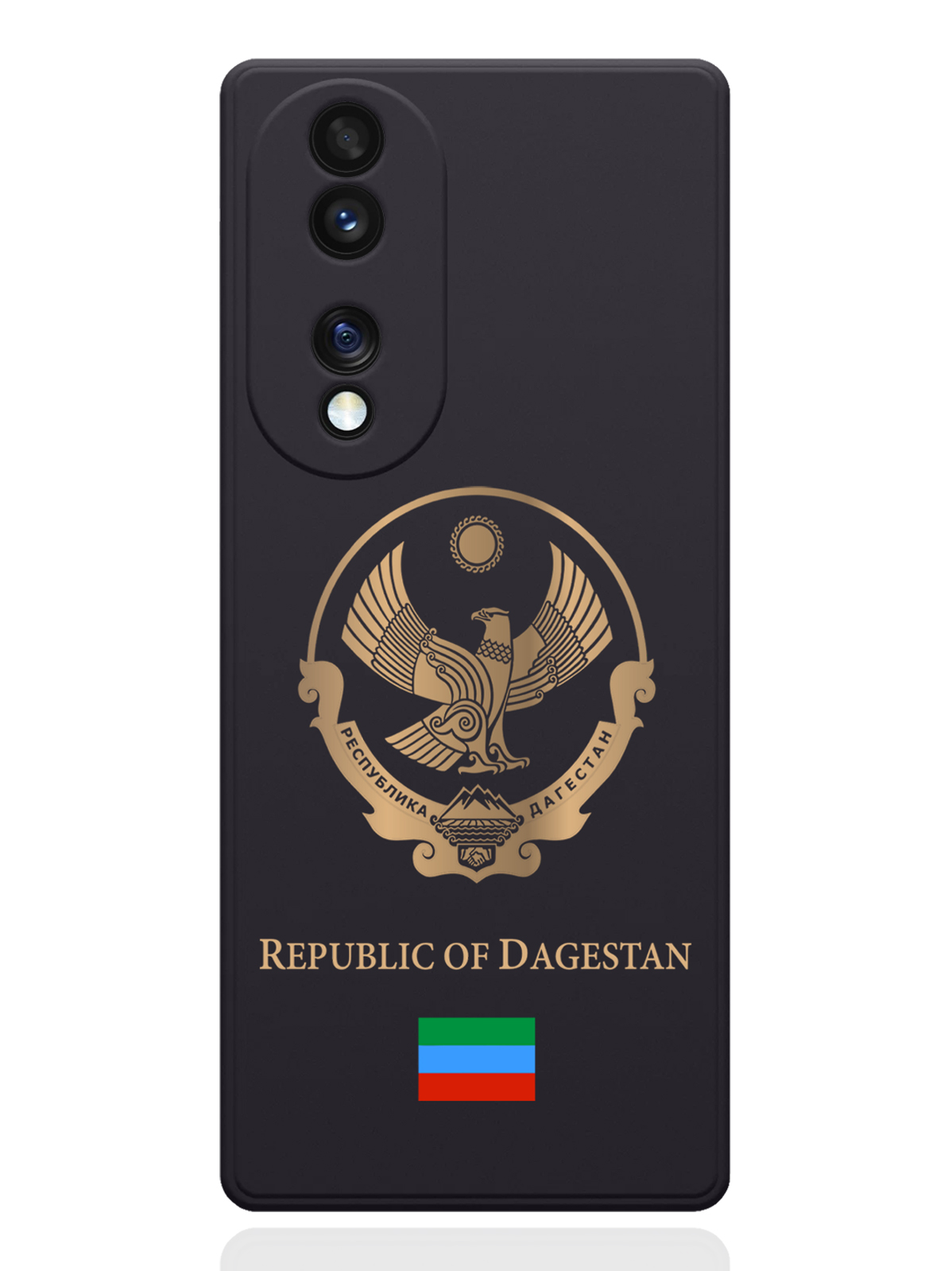 

Чехол SignumCase для Honor 70 Золотой Герб Дагестана черный, Золотистый;черный