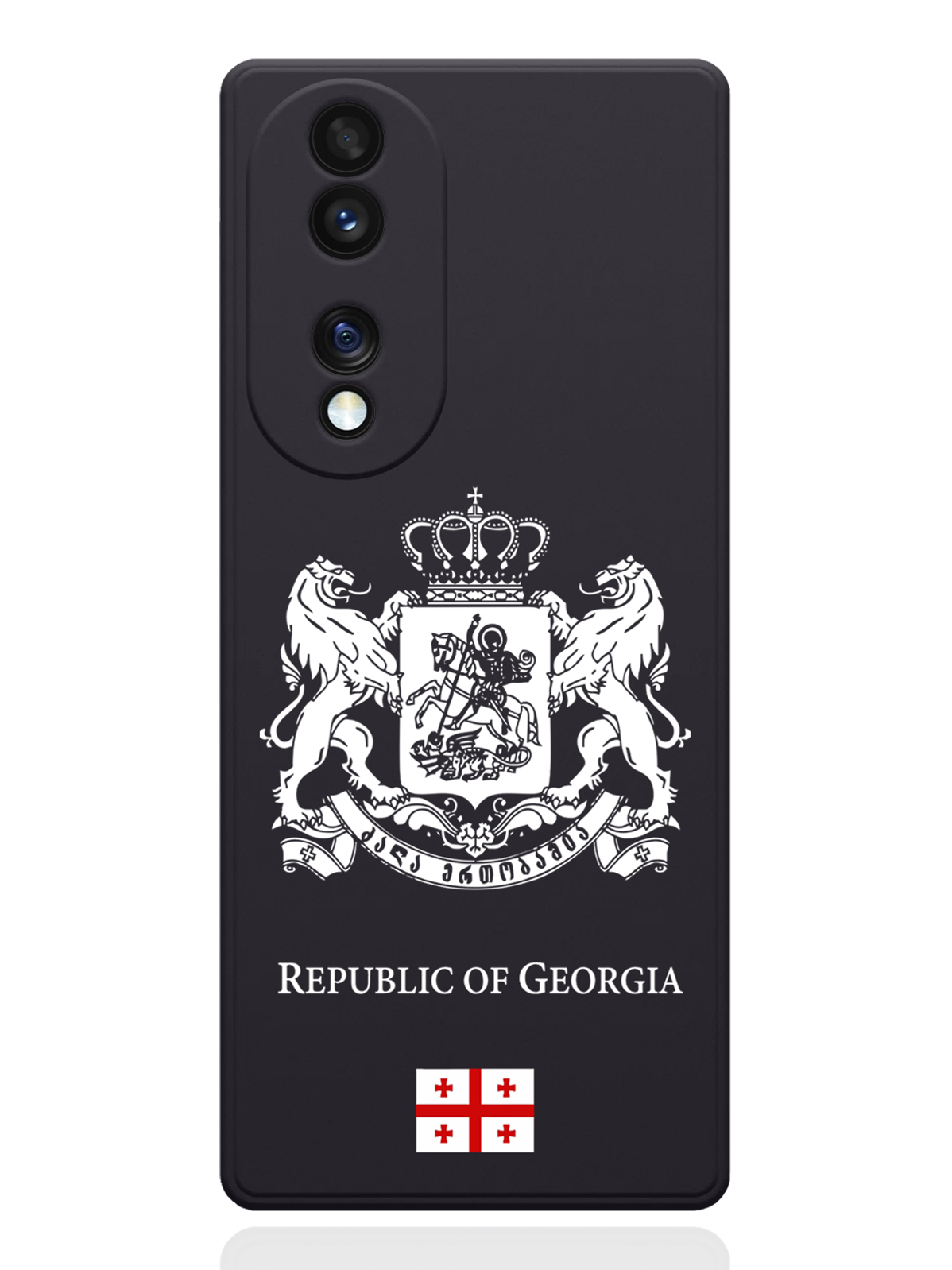 

Чехол SignumCase для Honor 70 Белый Герб Грузии черный, Золотистый;черный