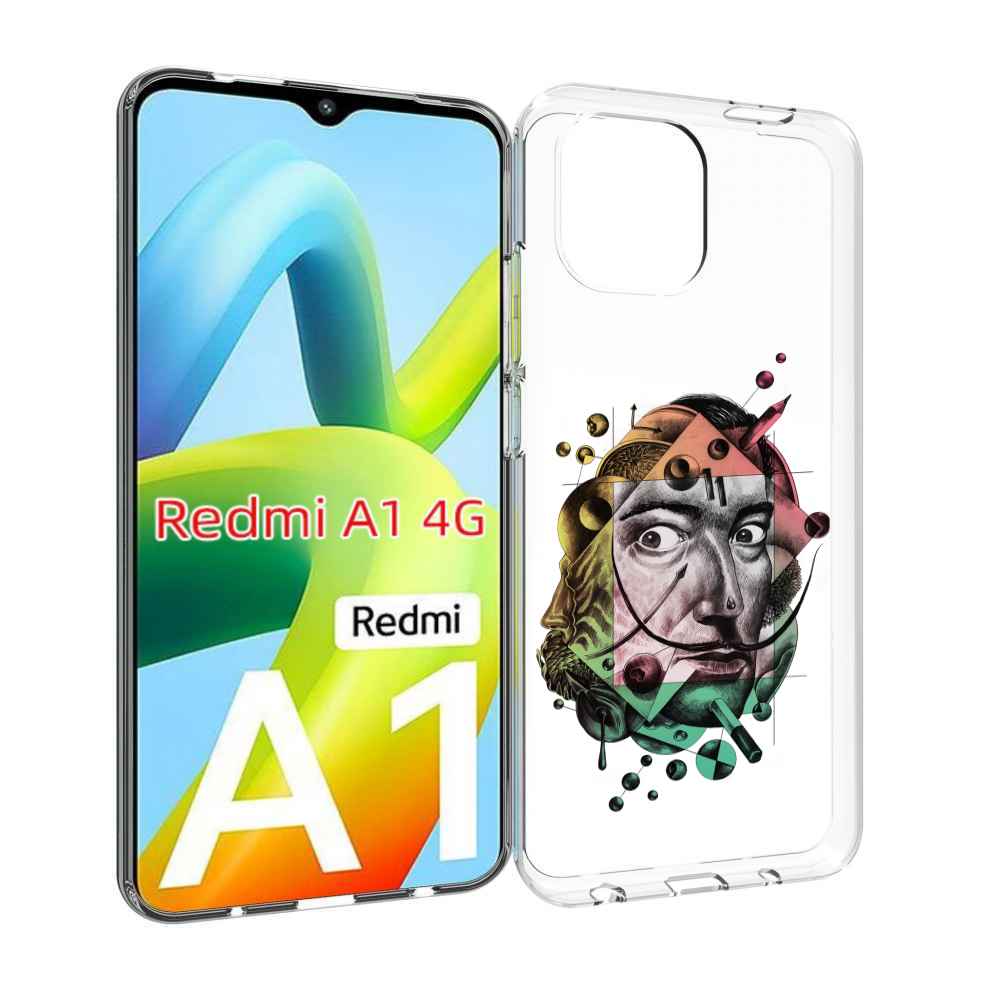 

Чехол Mypads Разноцветное Лицо Абстракция Для Xiaomi Redmi A1, Прозрачный, Tocco