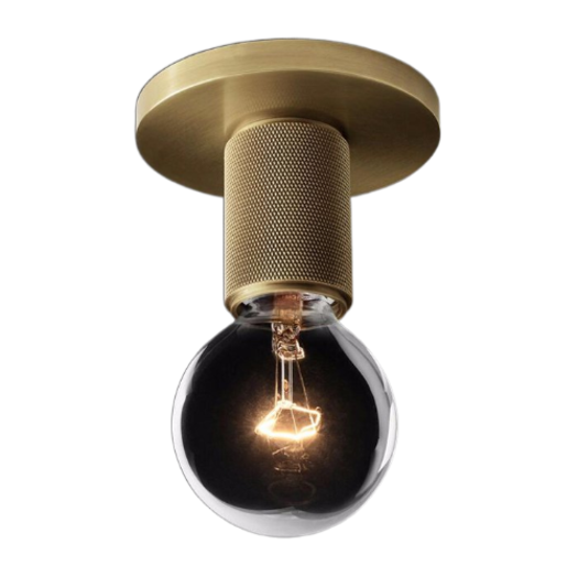 фото Потолочный светильник rh utilitaire socket flushmount brass imperiumloft