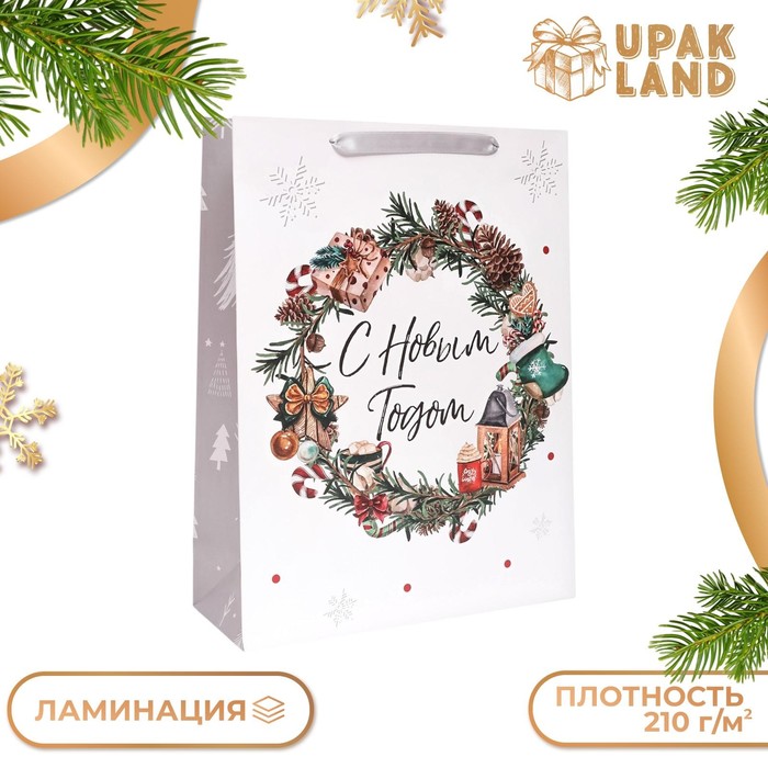 

Пакет подарочный UPAK LAND С Новым Годом! , ламинированный 31 х 40 х 11,5 см