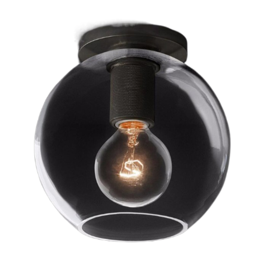 фото Потолочный светильник rh utilitaire globe shade flushmount black imperiumloft