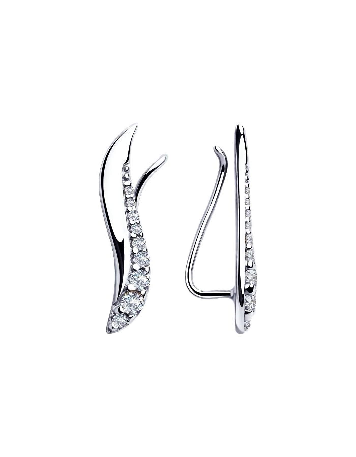 

Серьги клаймберы из серебра TEO MAORI 894023332, фианит, 894023332