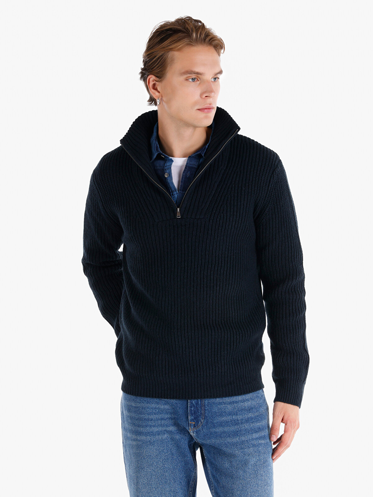 

Свитер мужской Colin's CL1066411 синий S, CL1066411