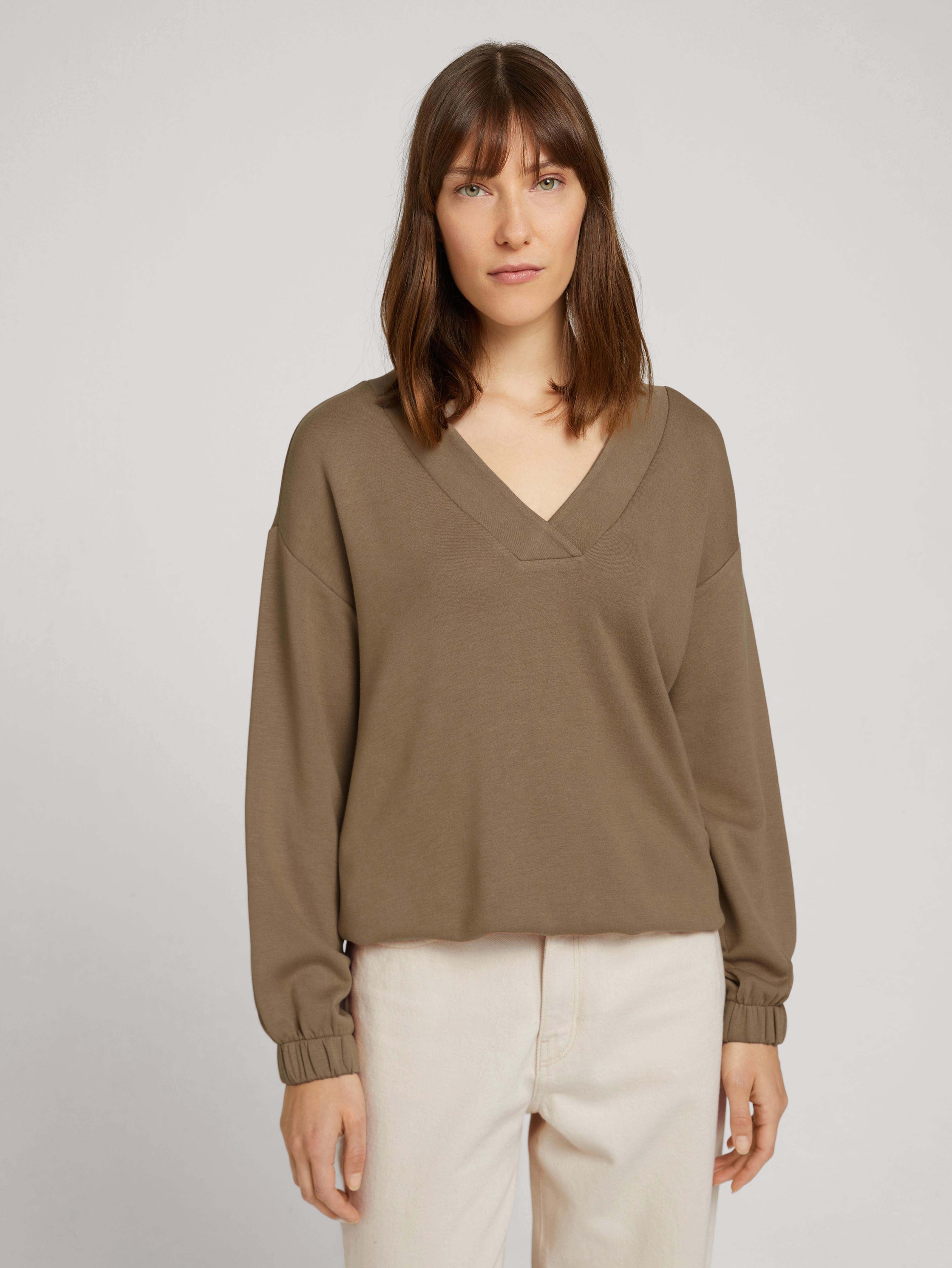 

Свитшот женский TOM TAILOR 1028905 коричневый XS, 1028905
