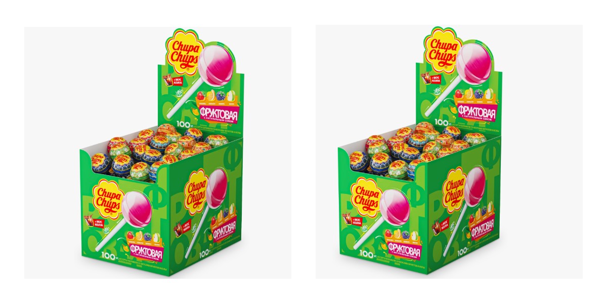 Карамель Chupa Chups Фрукты-Кола, 100 шт х 2 упаковки