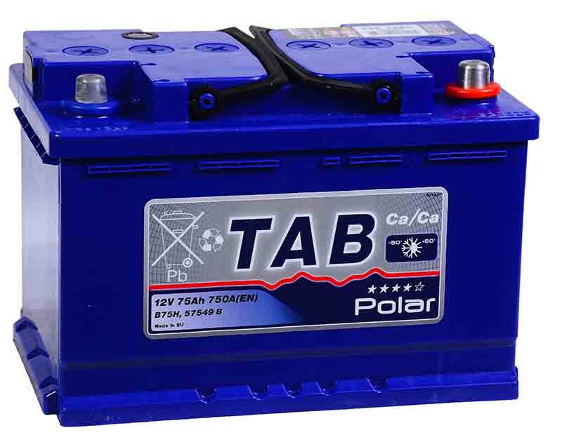 Аккумулятор TAB Polar Blue 75 А/ч 700 А обр. пол. Евро авто (278x175x190) 57549 B