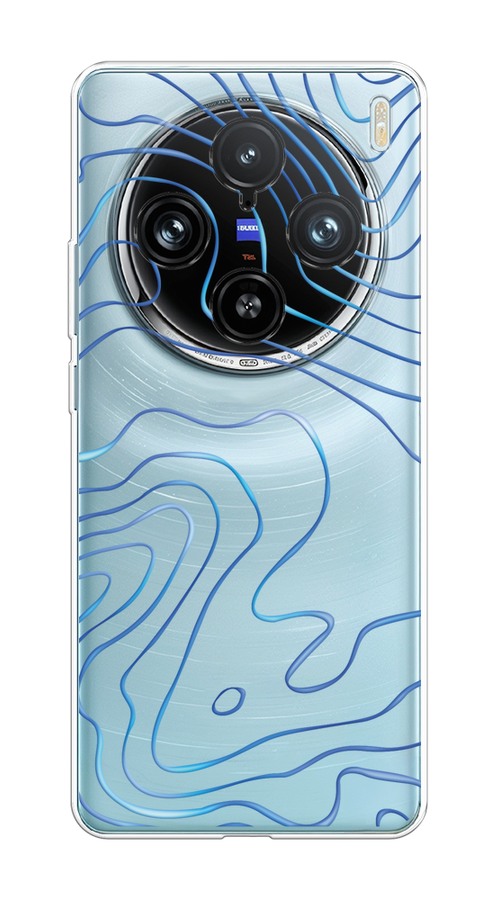 

Чехол на Vivo X100 Pro "Blue lines", Прозрачный;синий, 2611850-1