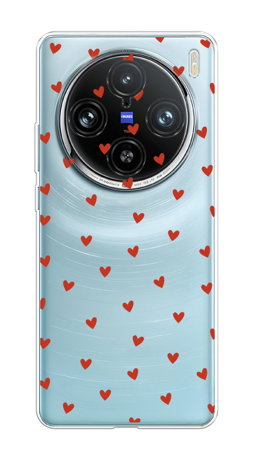 

Чехол на Vivo X100 Pro "Red hearts", Красный;прозрачный, 2611850-1