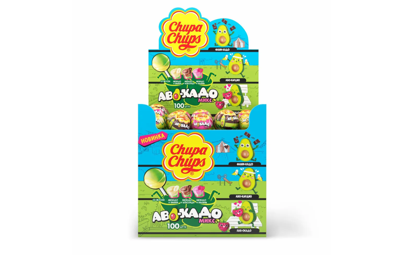 Карамель Chupa Chups на палочке Авокадо Микс, 12 г