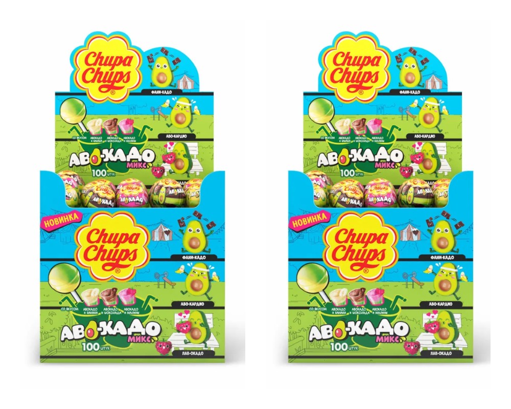 Карамель Chupa Chups на палочке Аво-кадо Микс, 12 г х 2 шт