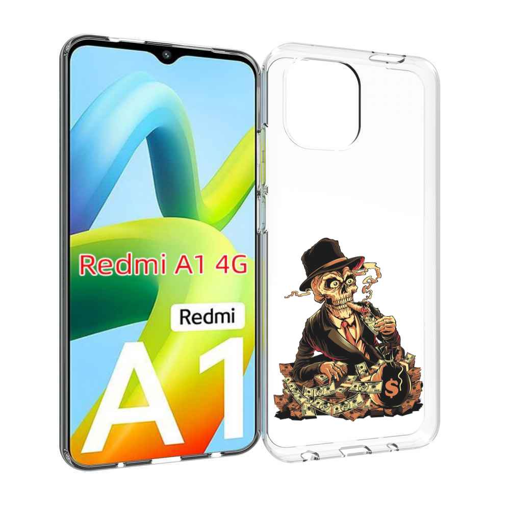 

Чехол Mypads Нарисованный Череп С Сигаретой Для Xiaomi Redmi A1, Прозрачный, Tocco
