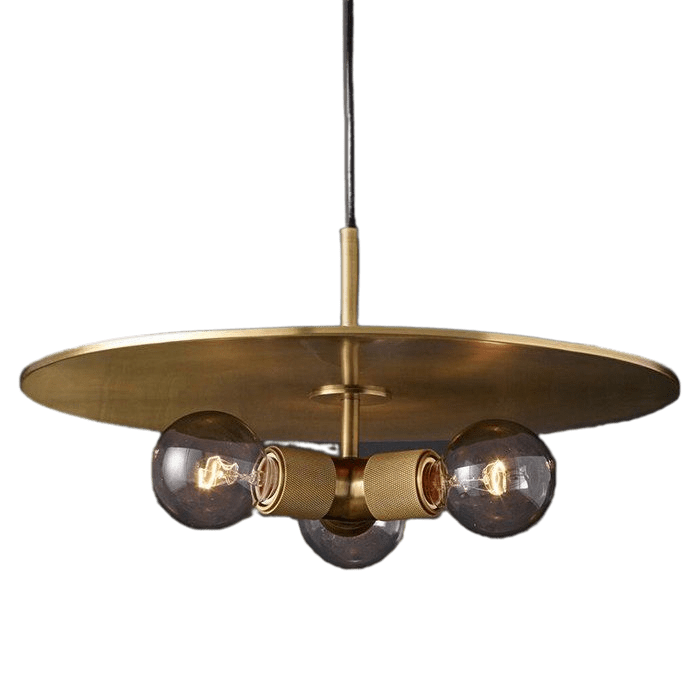 фото Люстра rh utilitaire disk triple pendant brass imperiumloft