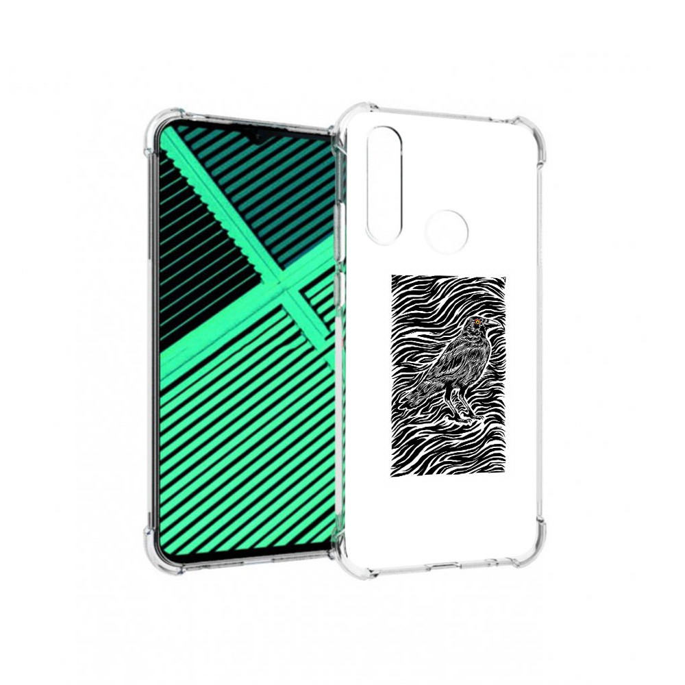 

Чехол MyPads Tocco для Motorola Moto G8 Power Lite ворон в абстракции (PT227069.358.272), Прозрачный, Tocco