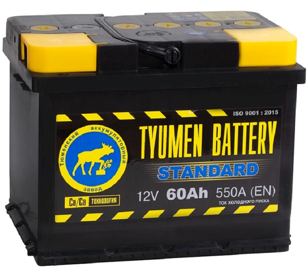 Аккумулятор TYUMEN BATTERY STANDARD 60 А/ч 550 А пр.пол. Росс. авто (242x175x190)