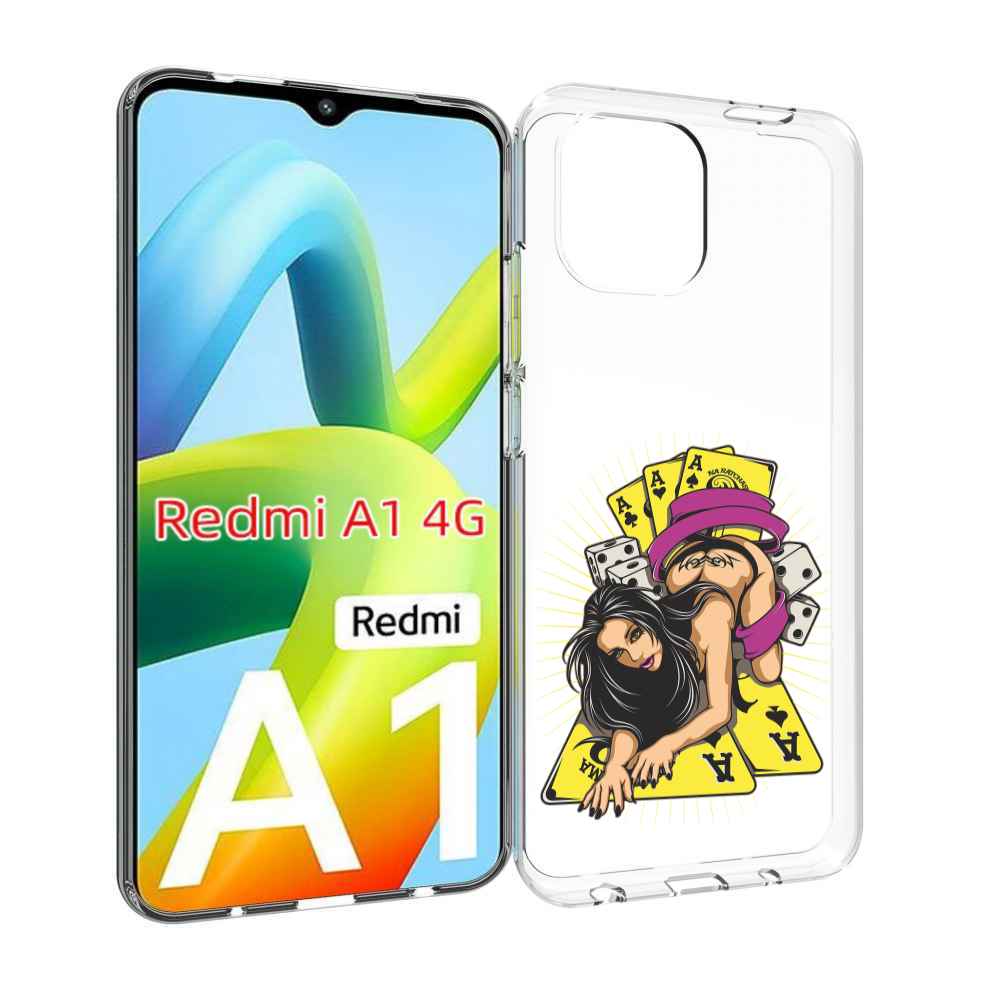 Чехол Mypads Нарисованная Девушка С Игровыми Картами Для Xiaomi Redmi A1