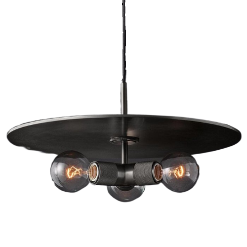 фото Люстра rh utilitaire disk triple pendant black imperiumloft