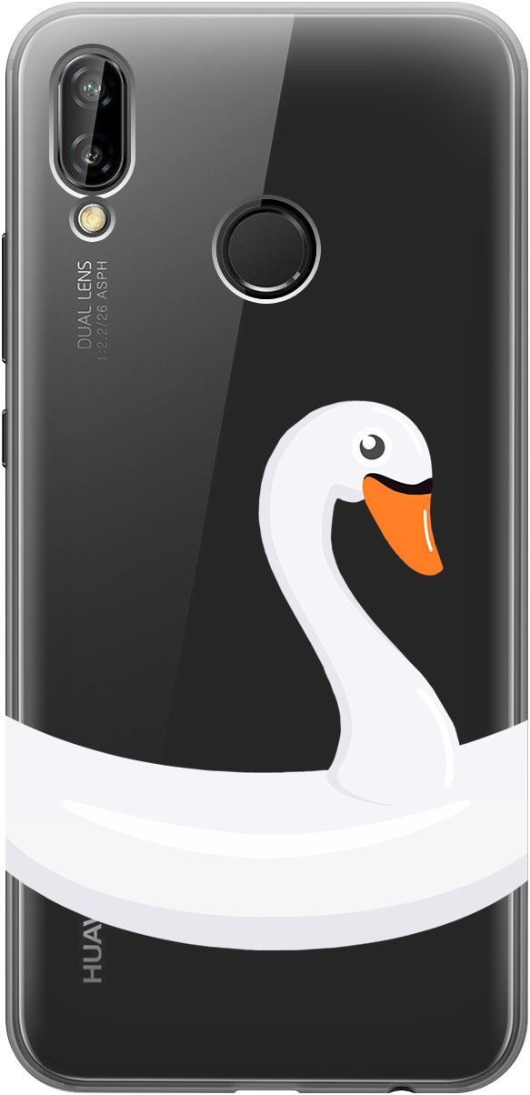 

Чехол на Huawei P20 Lite/Nova 3e "Swan Swim Ring" прозрачный, 5251