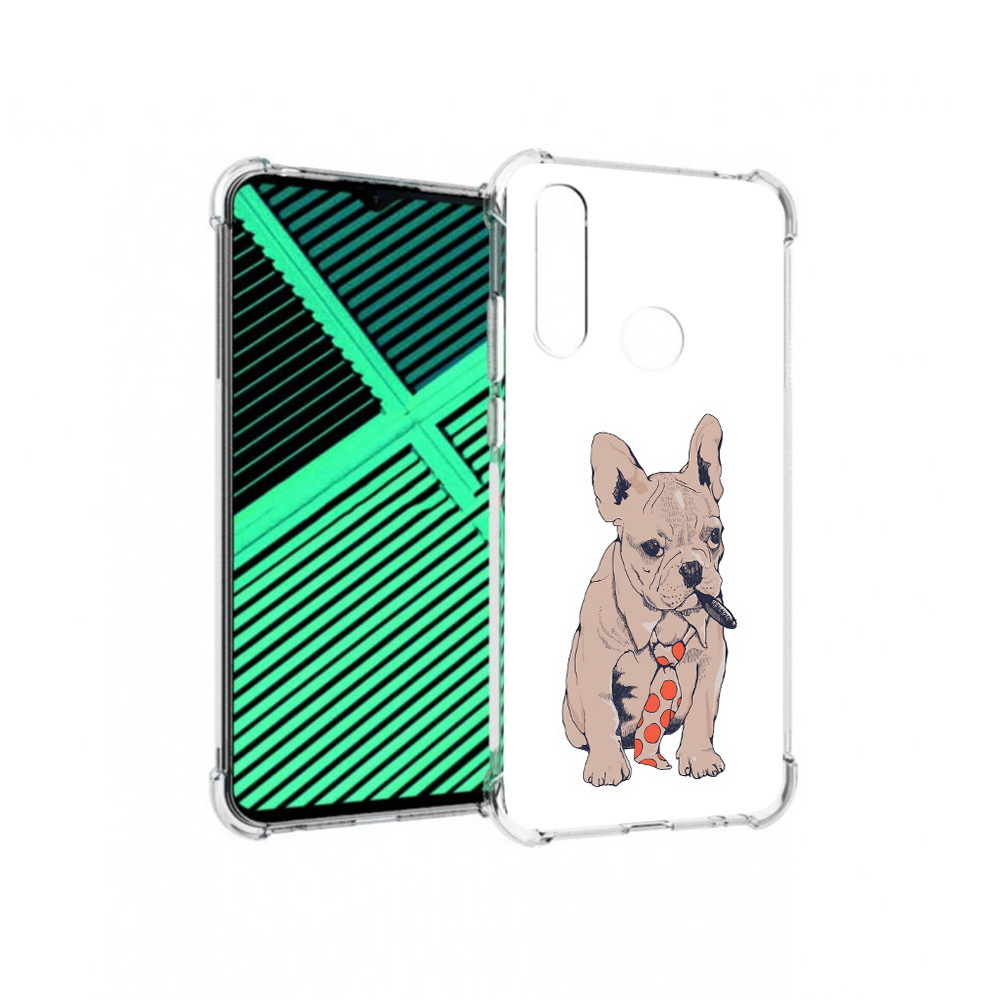 

Чехол MyPads Tocco для Motorola Moto G8 Power Lite бульдог с сигарой (PT227069.358.250), Прозрачный, Tocco