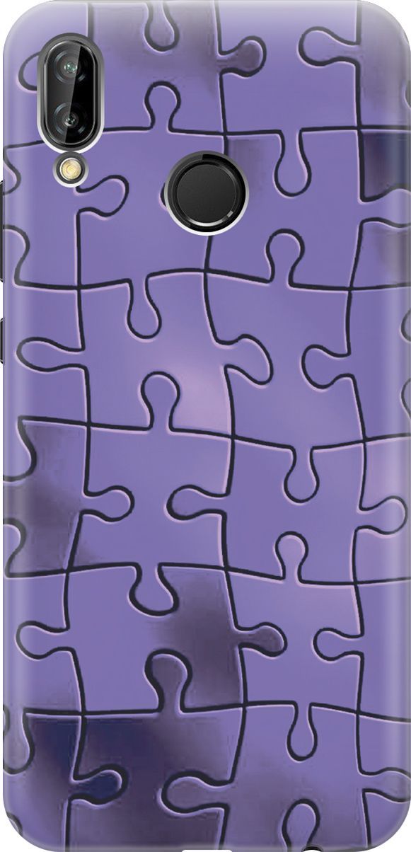 

Чехол на Huawei P20 Lite/Nova 3e с принтом "Фиолетовый пазл", Фиолетовый;черный, 4480