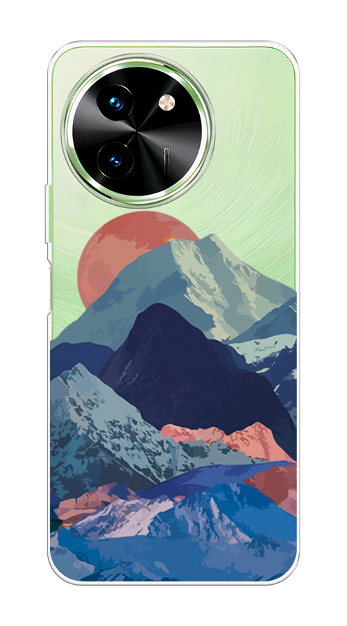 

Чехол на Vivo T3x/Y38 5G "Закат в снежных горах", Бордовый;серый;голубой, 2610750-1