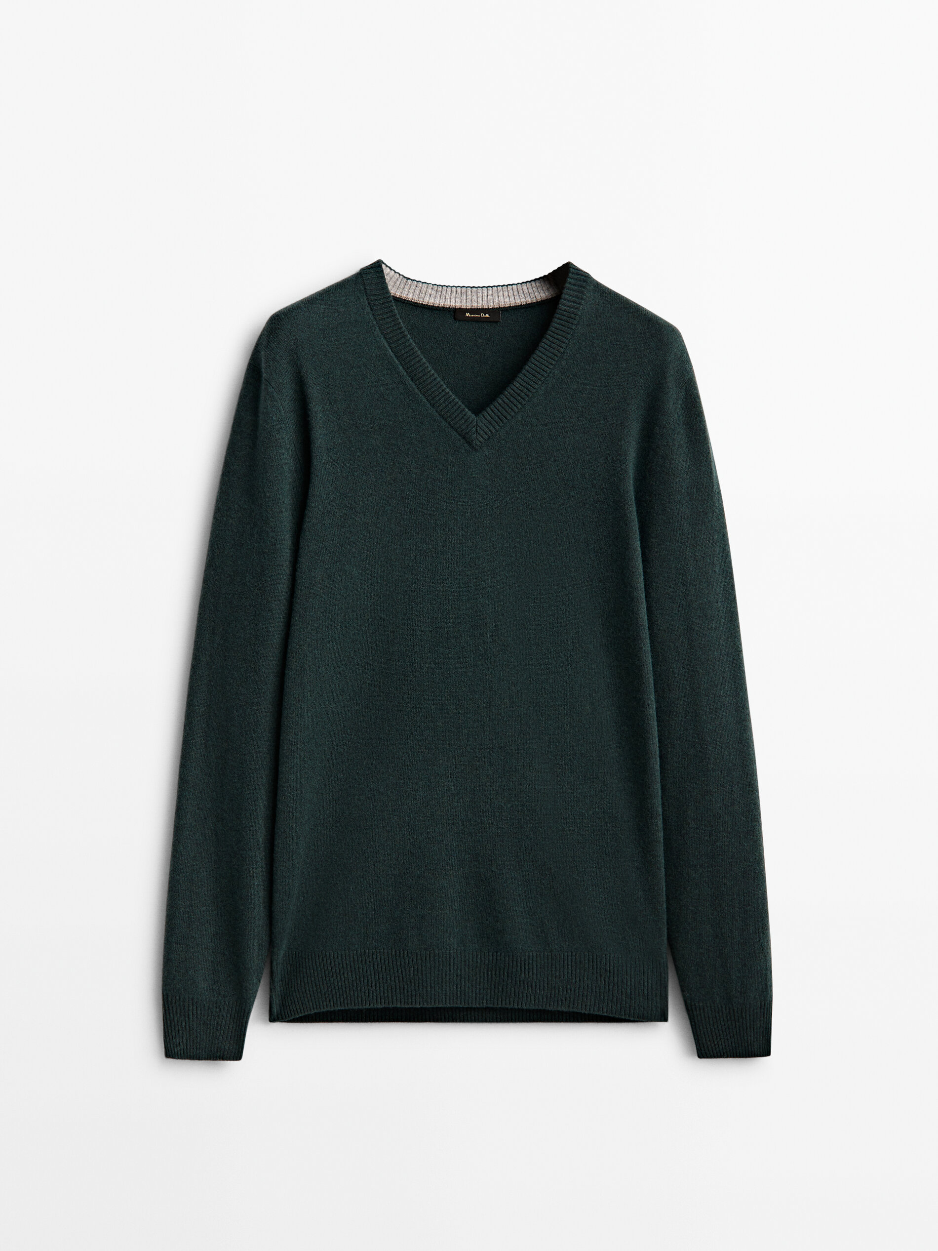 

Пуловер мужской Massimo Dutti 00980415544 хаки M, 00980415544