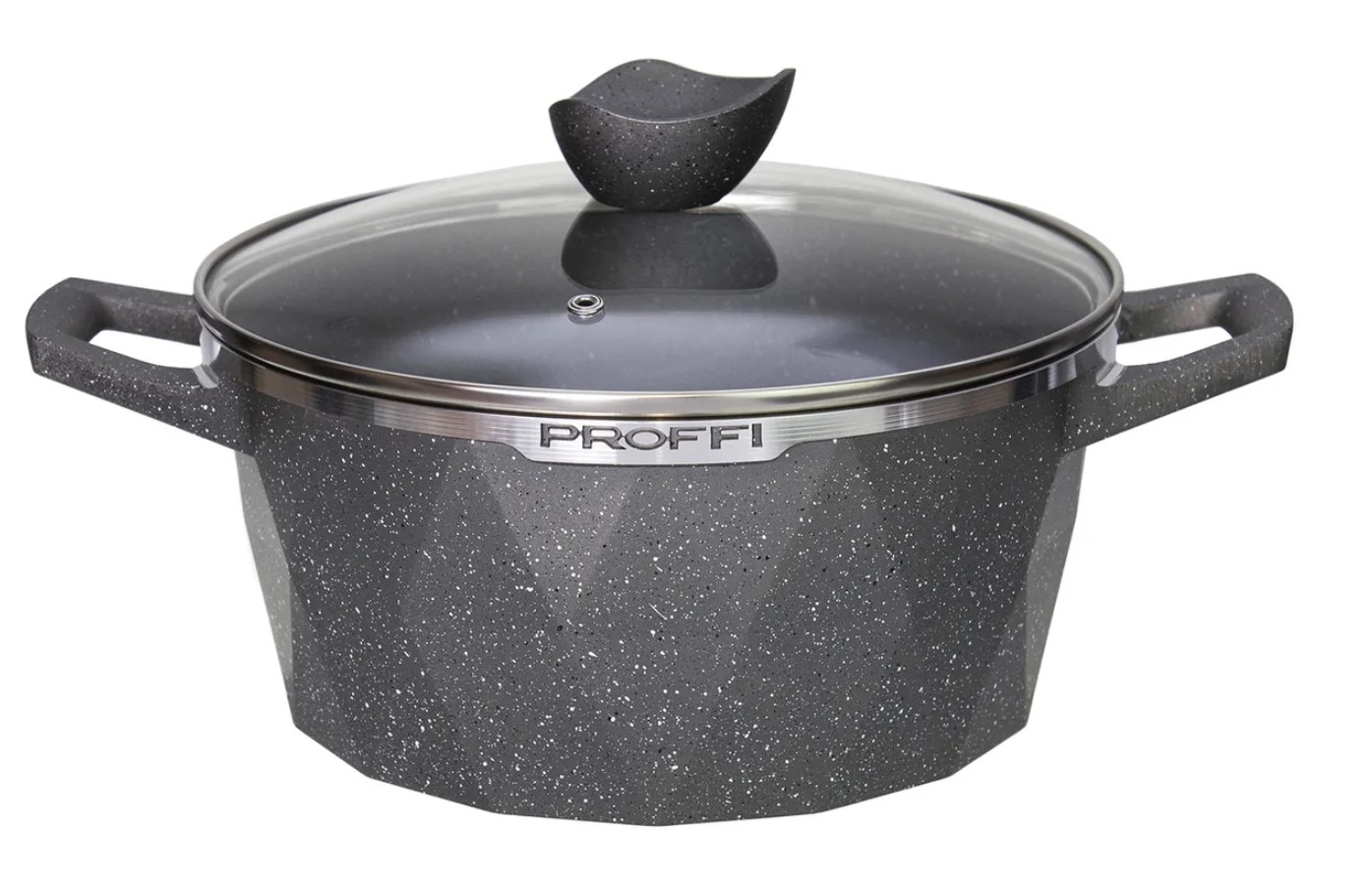 

Кастрюля Proffi Kitchen Grey Diamond d 28 см, Серый
