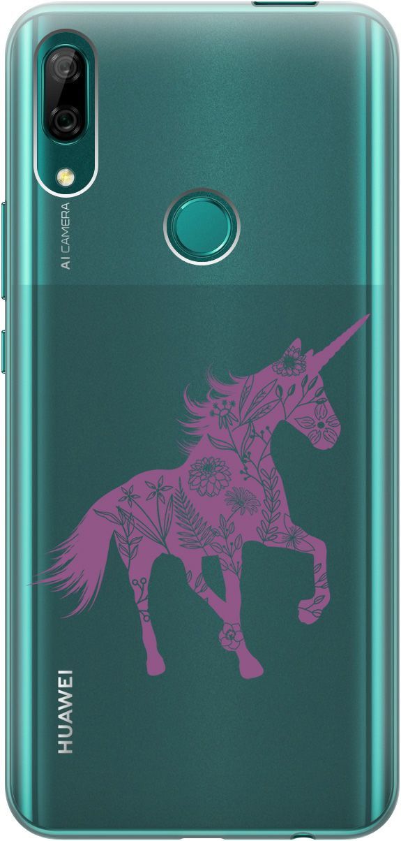 

Чехол на Honor 9X/Huawei P Smart Z/Y9 Prime (2019) "Floral Unicorn" прозрачный, Прозрачный;фиолетовый, 5248