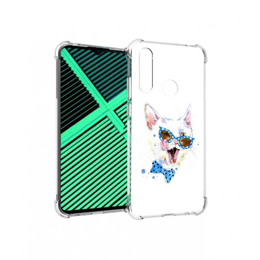 

Чехол MyPads Tocco для Motorola Moto G8 Power Lite белый кот (PT227069.358.229), Прозрачный, Tocco