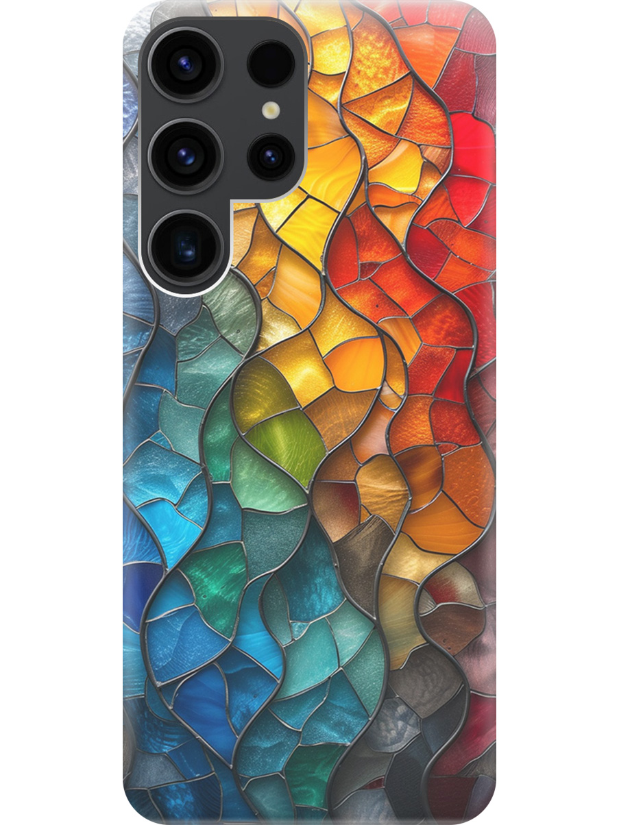 

Силиконовый чехол на Samsung Galaxy S23 Ultra с принтом "Разноцветный витраж", Прозрачный;желтый;синий;черный, 767959431
