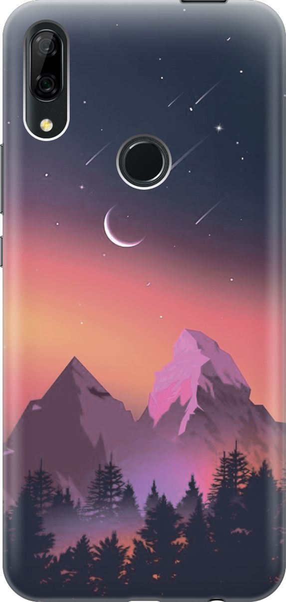 

Чехол на Honor 9X/9X Premium/Huawei P Smart Z/Y9 Prime (2019) "Горы и звездопад", Оранжевый;черный, 6425