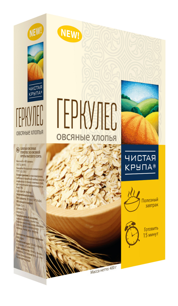 

Каша Чистый продукт Алтая Геркулес требует варки 400 г