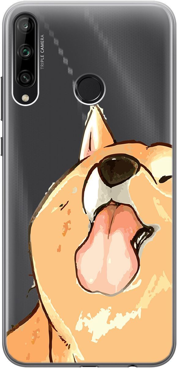 

Чехол на Honor 9C/Huawei P40 Lite E "Shiba" прозрачный, Прозрачный;бежевый, 5264