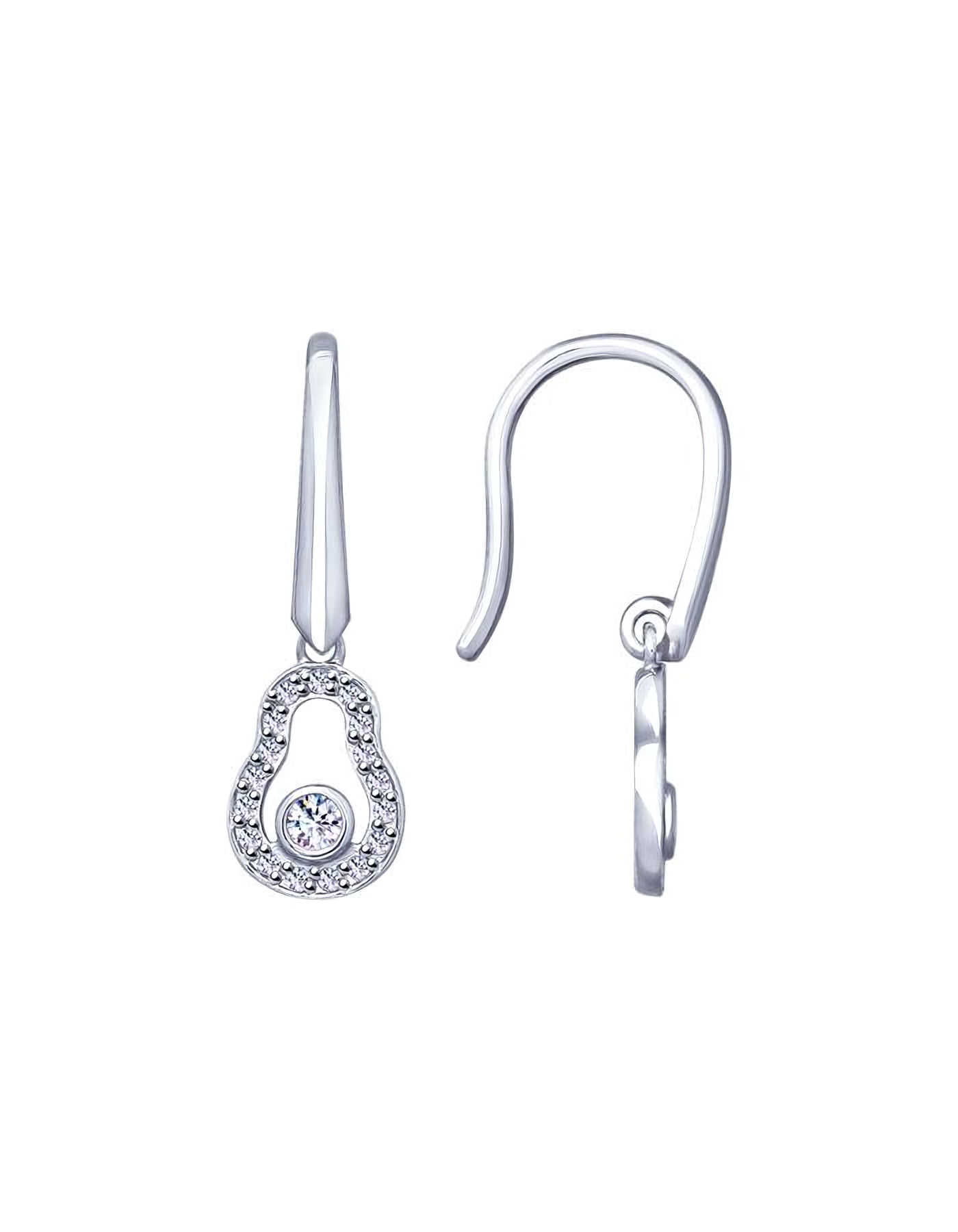 

Серьги продевки из серебра TEO MAORI 894023231, фианит, 894023231