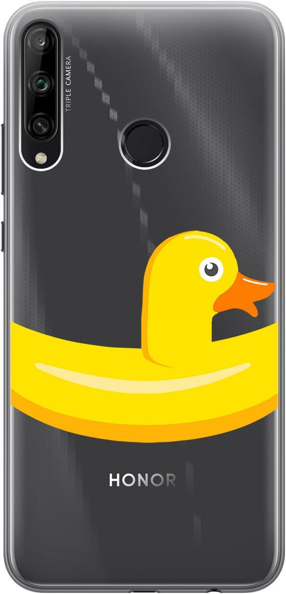 

Чехол на Honor 9C/Huawei P40 Lite E "Duck Swim Ring" прозрачный, Прозрачный;белый, 5264