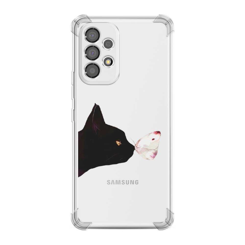 

Чехол Awog на Samsung Galaxy A53 "Черный кот и бабочка", Бежевый;черный, 2104551-1
