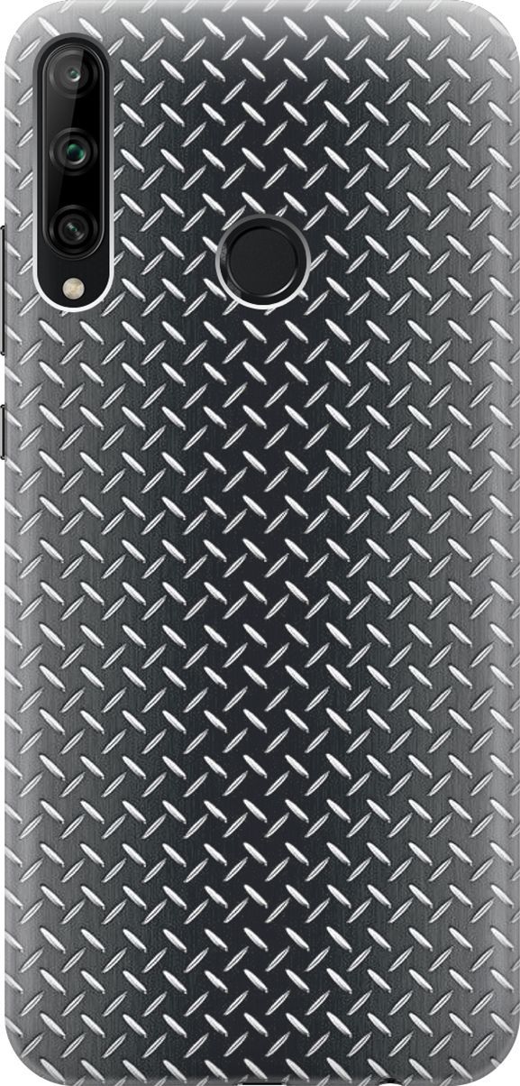 

Чехол на Honor 9C/Huawei P40 Lite E "Металлическая пластина", Белый;серый, 6414
