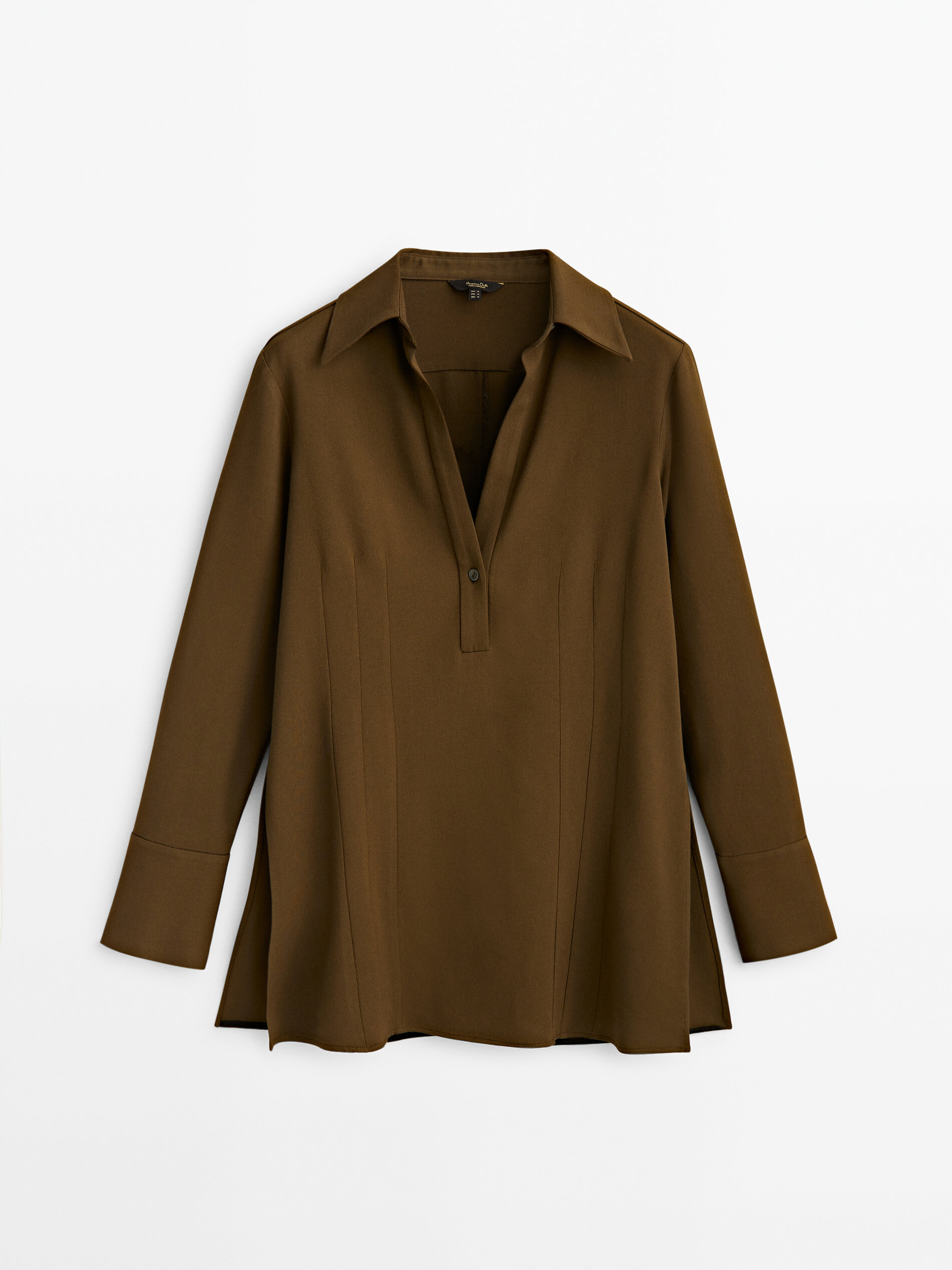 

Блуза женская Massimo Dutti 05106519505 хаки M, 05106519505