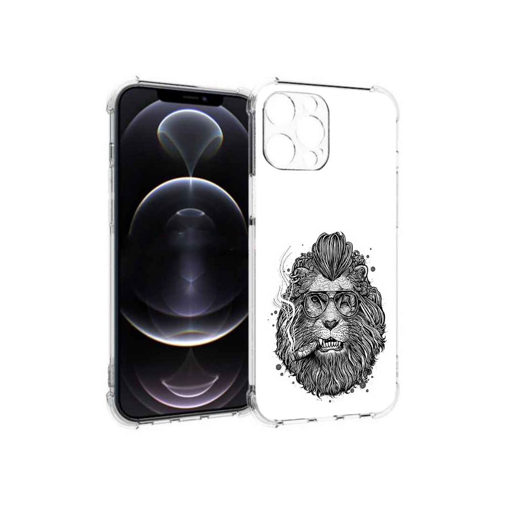 

Чехол MyPads Tocco для Apple iPhone 13 Pro Max курящий лев (PT163170.617.432), Прозрачный, Tocco