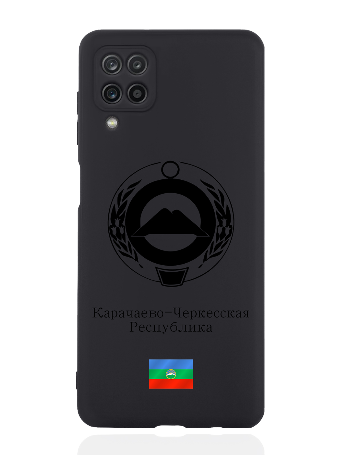 Чехол SignumCase для Samsung Galaxy A12 Черный Герб Карачаево-Черкесии черный