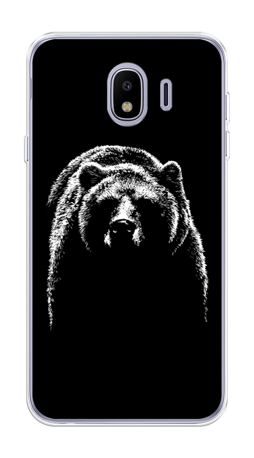 

Чехол на Samsung Galaxy J4 "Медведь в ночи", Белый;черный, 26450-1