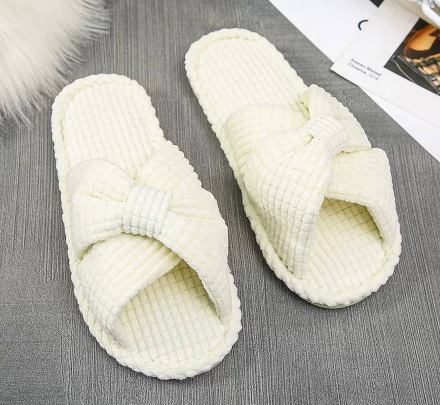 Домашние тапочки женские LSAOSEE W-050, бежевые, 36-37