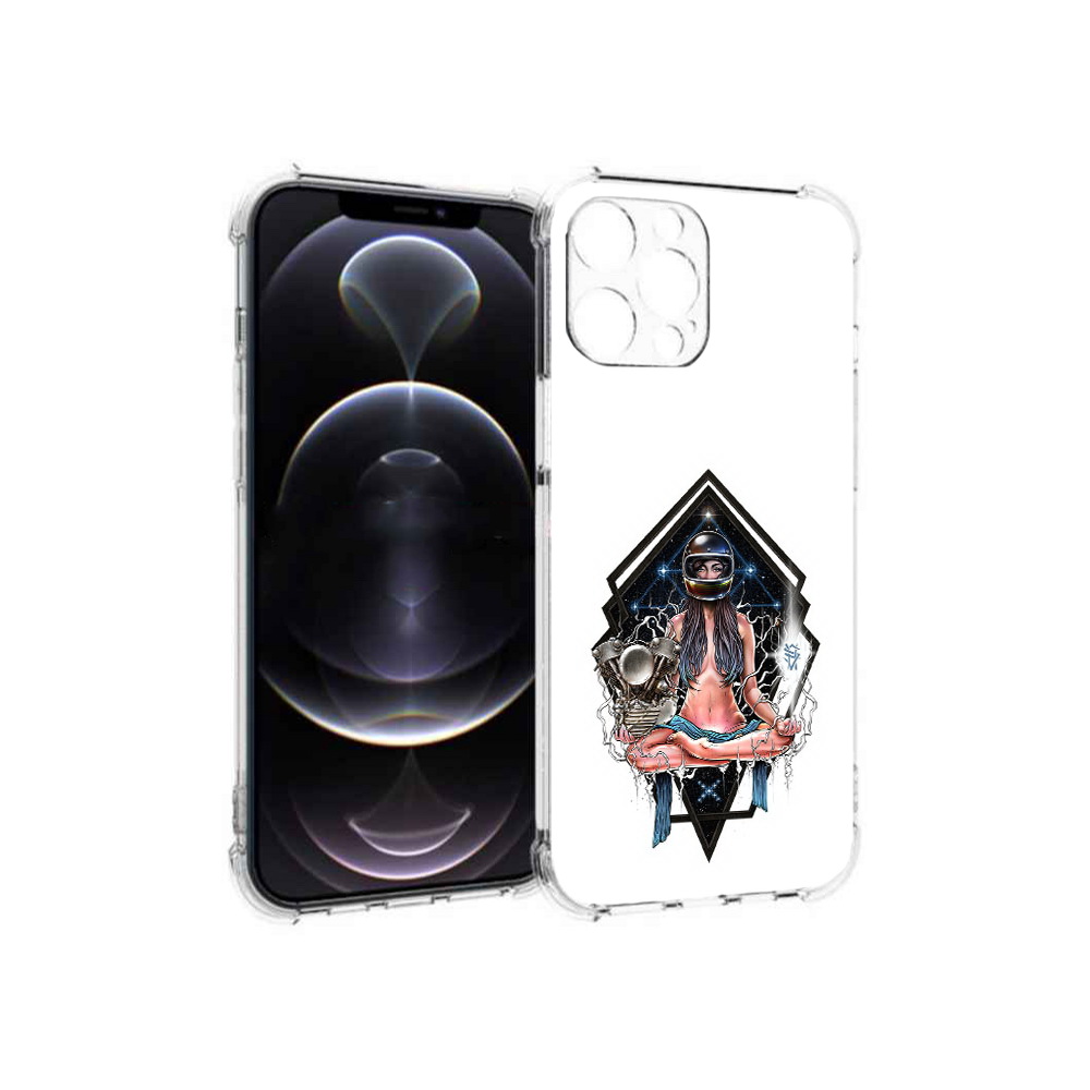 

Чехол MyPads Tocco для Apple iPhone 13 Pro Max красивая девушка в шлеме (PT163170.617.406), Прозрачный, Tocco