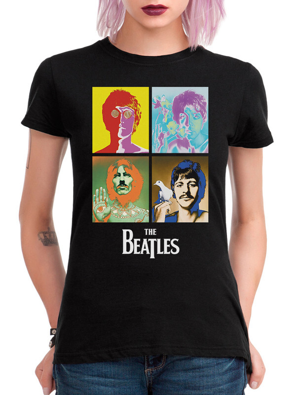 

Футболка женская DreamShirts Studio The Beatles 593-beatles-1 черная S, Черный, The Beatles 593-beatles-1