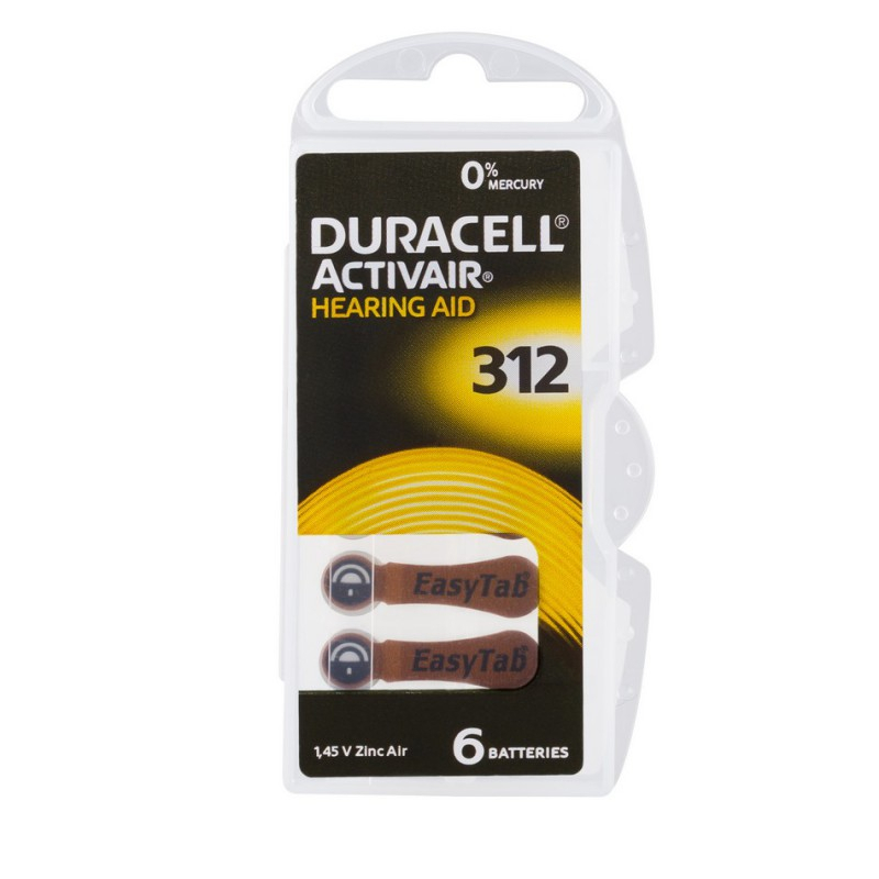 Набор батареек для слуховых аппаратов Duracell Activair тип 312 батарейки duracell za13 pr48 для слуховых аппаратов 6 шт