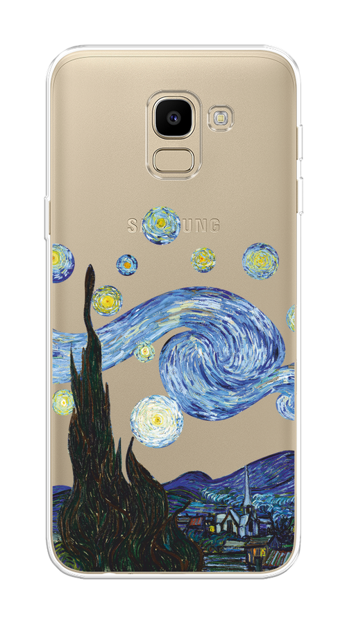 

Чехол на Samsung Galaxy J6 2018 "Ночь Ван Гога", Голубой;синий;черный, 26150-1