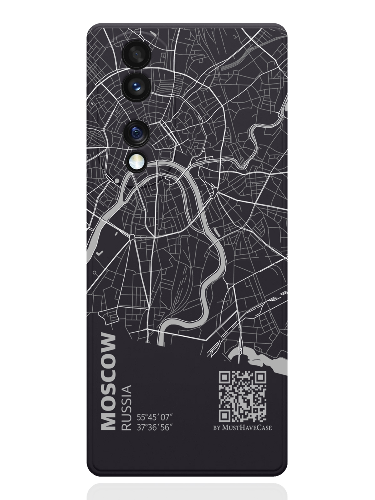 

Чехол MustHaveCase для Honor 70 Карта Москвы черный, Серый;черный