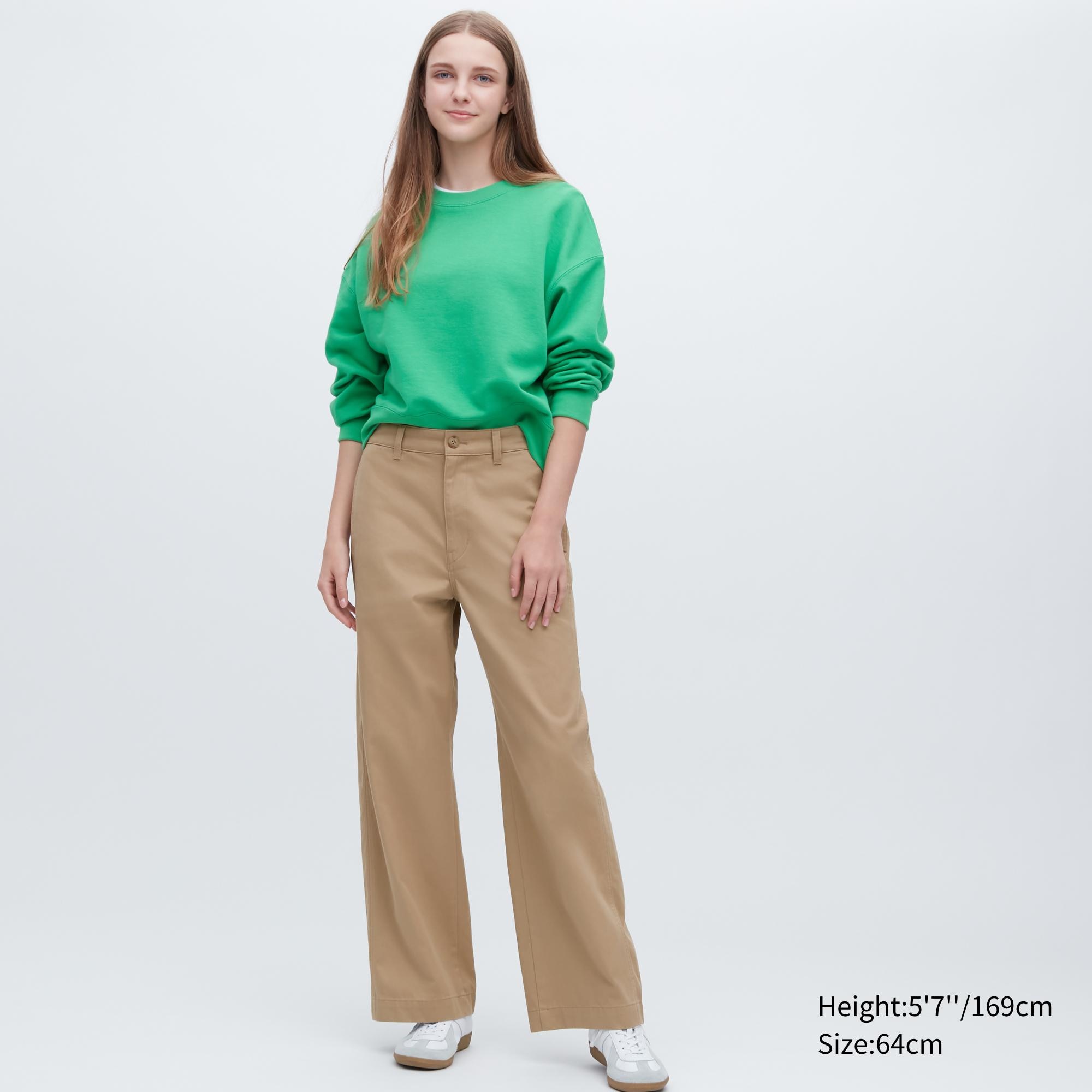 фото Брюки женские uniqlo 456114col32 бежевые 28 (доставка из-за рубежа)